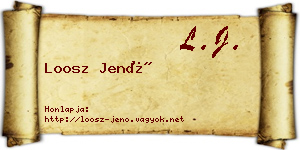 Loosz Jenő névjegykártya
